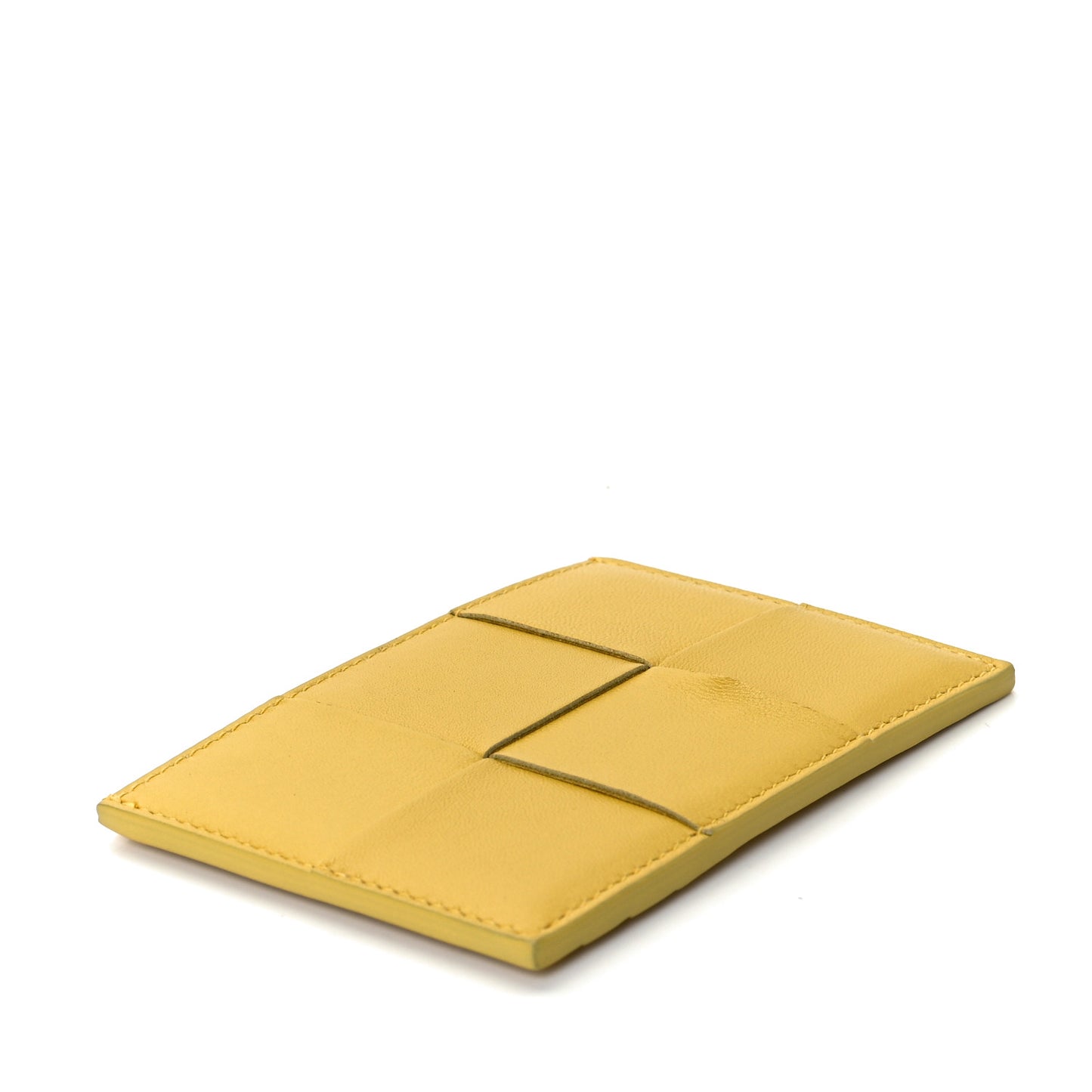 Nappa Maxi Intrecciato Credit Card Case Buttercup