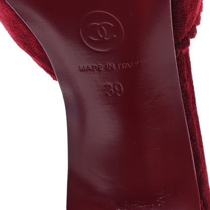 Chanel Suede Camellia Mule Sandals 39 Red 7 of 9