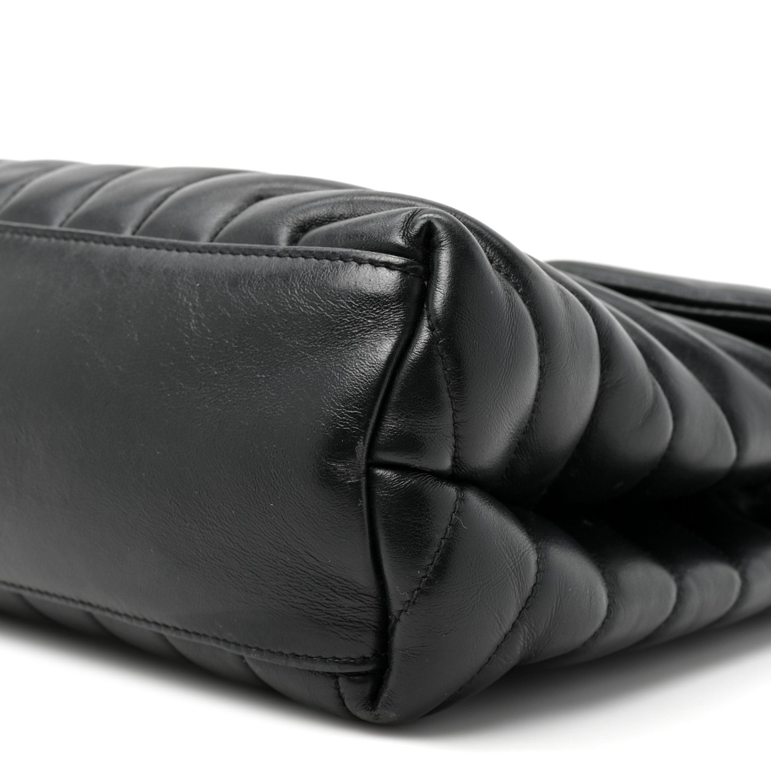 Saint Laurent Grain de Poudre Calfskin Y Quilted Monogram Medium Loulou Chain Satchel Black 10 of 16