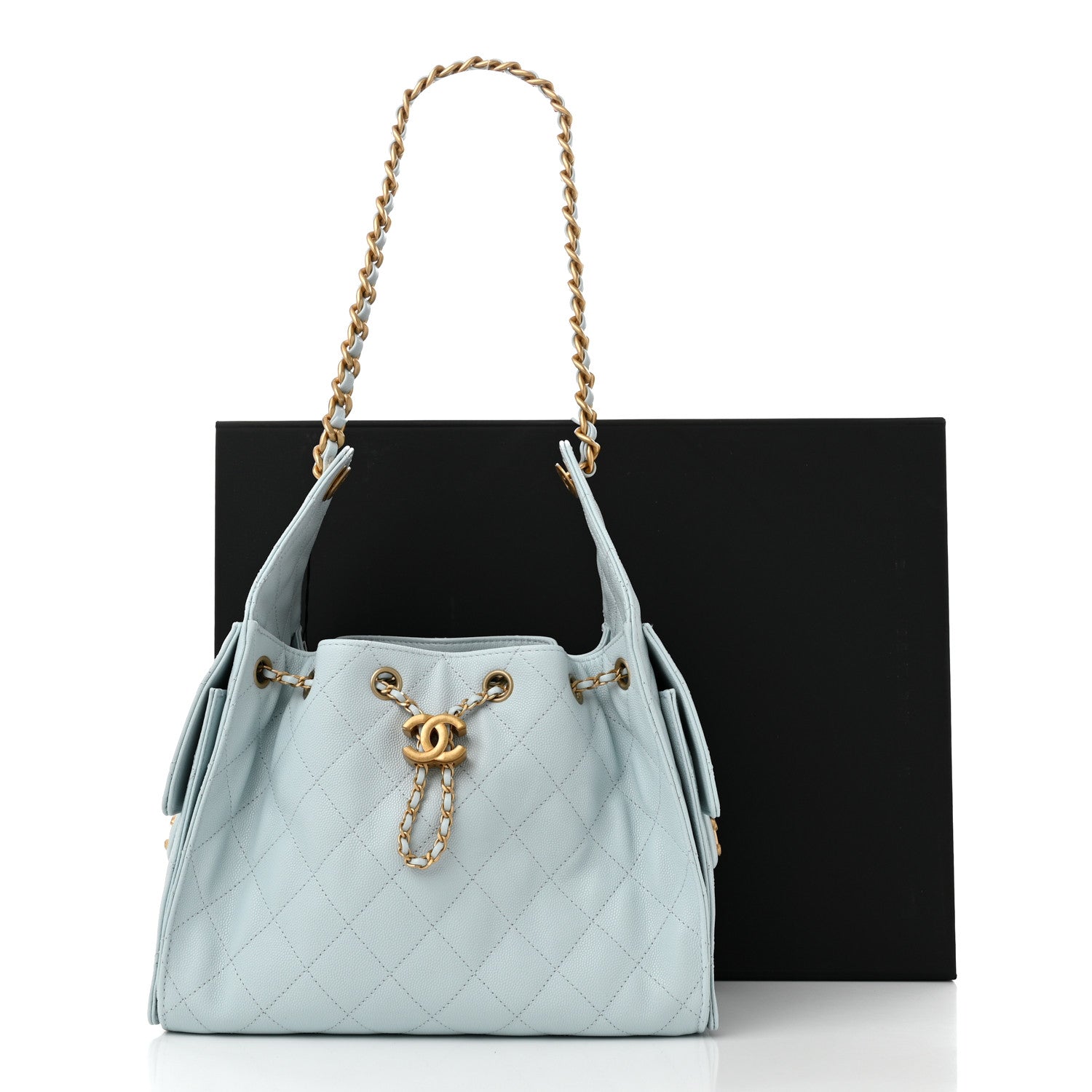 Chanel Caviar Quilted Small Chanel 25 Handbag Light Blue 11 of 11