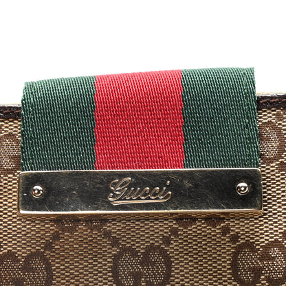 Gucci Monogram Calfskin Ladies Web 6 Key Holder Case Beige Ebony Cocoa 9 of 13