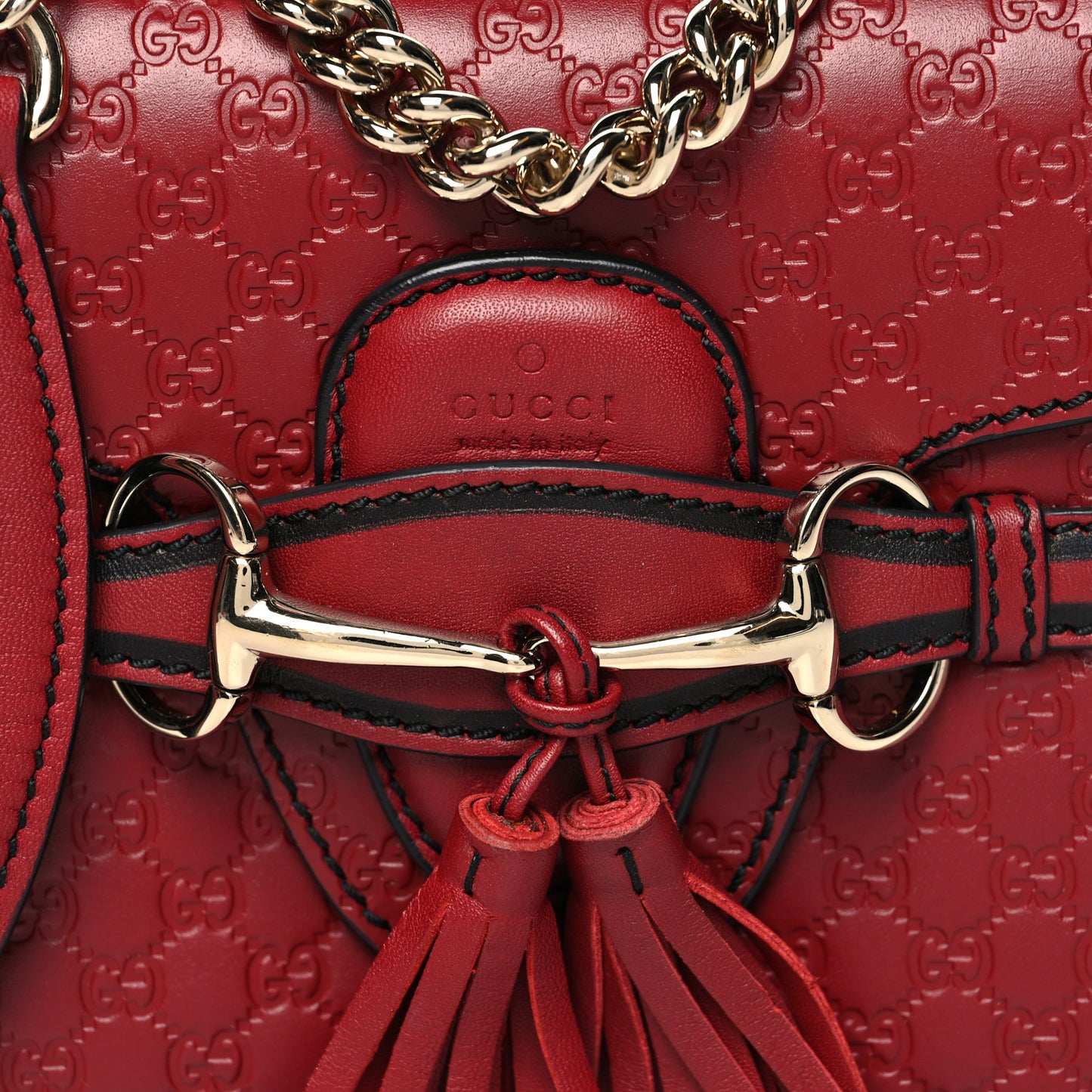Soft Microguccissima Mini Emily Chain Shoulder Bag Rosso
