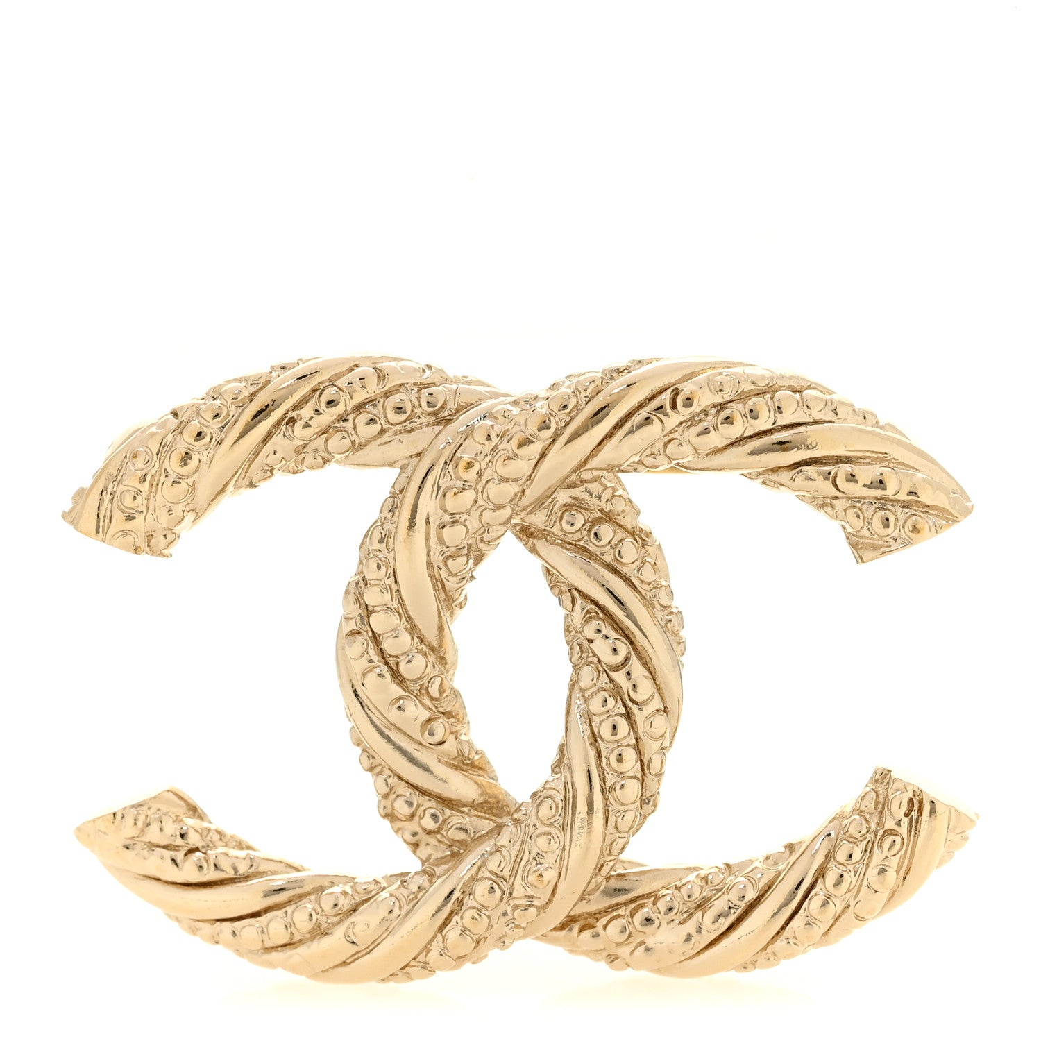 Chanel Twisted CC Brooch Light Gold 1 of 4