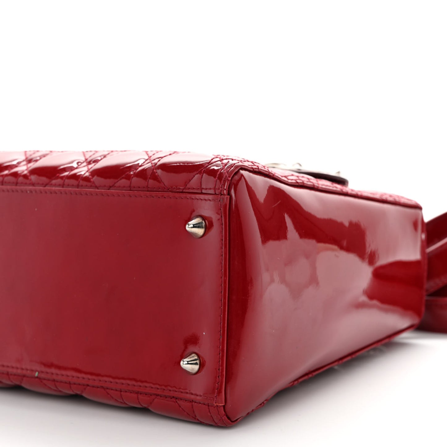 Patent Cannage Medium Lady Dior Red