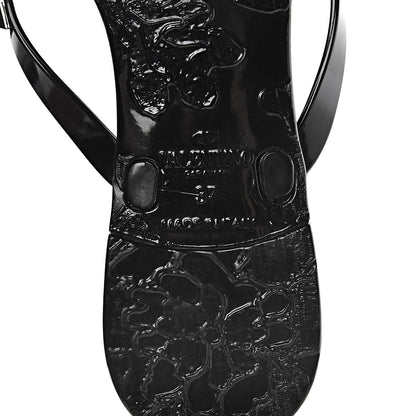 Valentino Garavani PVC Jelly Rockstud Bow Thong Sandals 37 Black 6 of 8