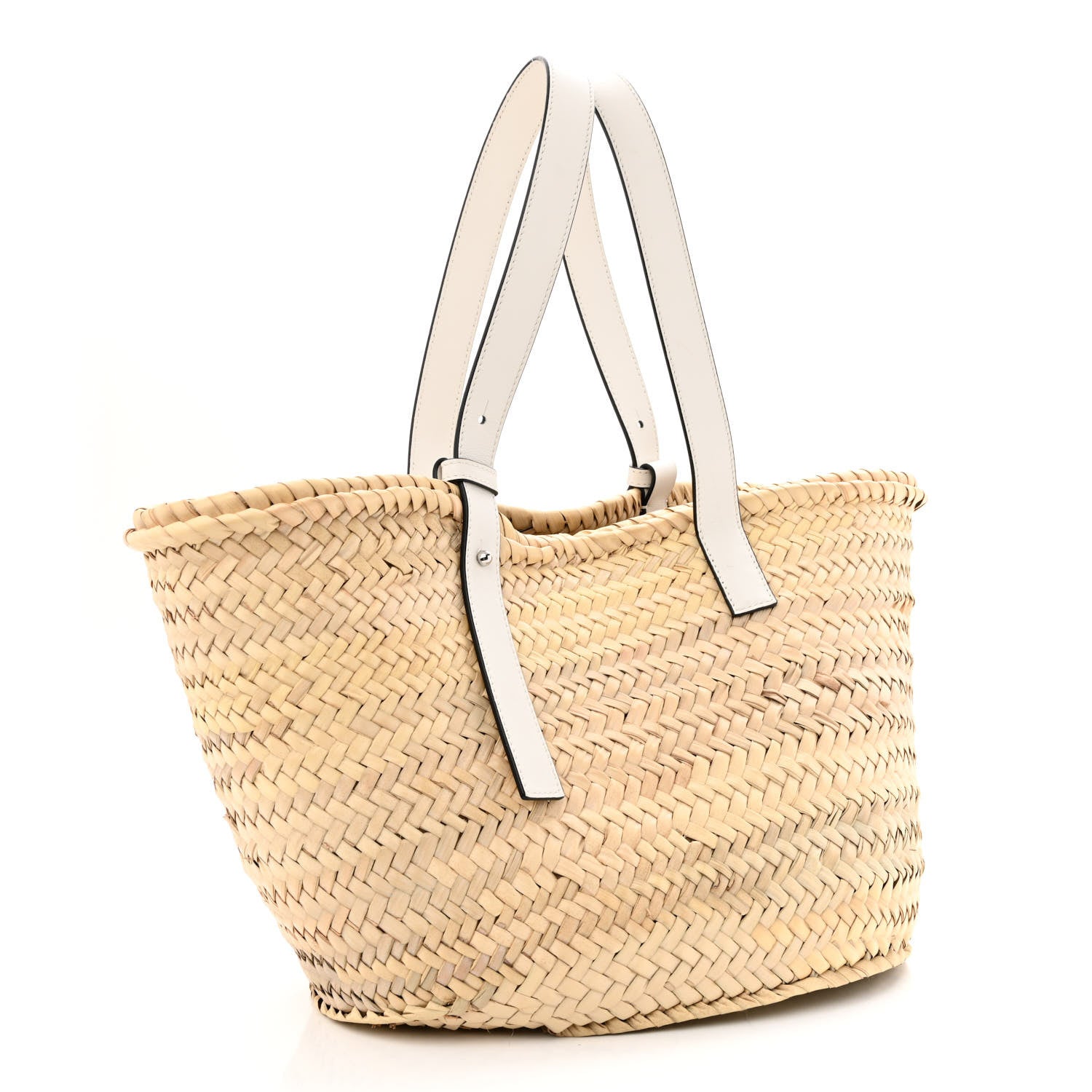Loewe Raffia Basket Tote Bag Natural White 3 of 10