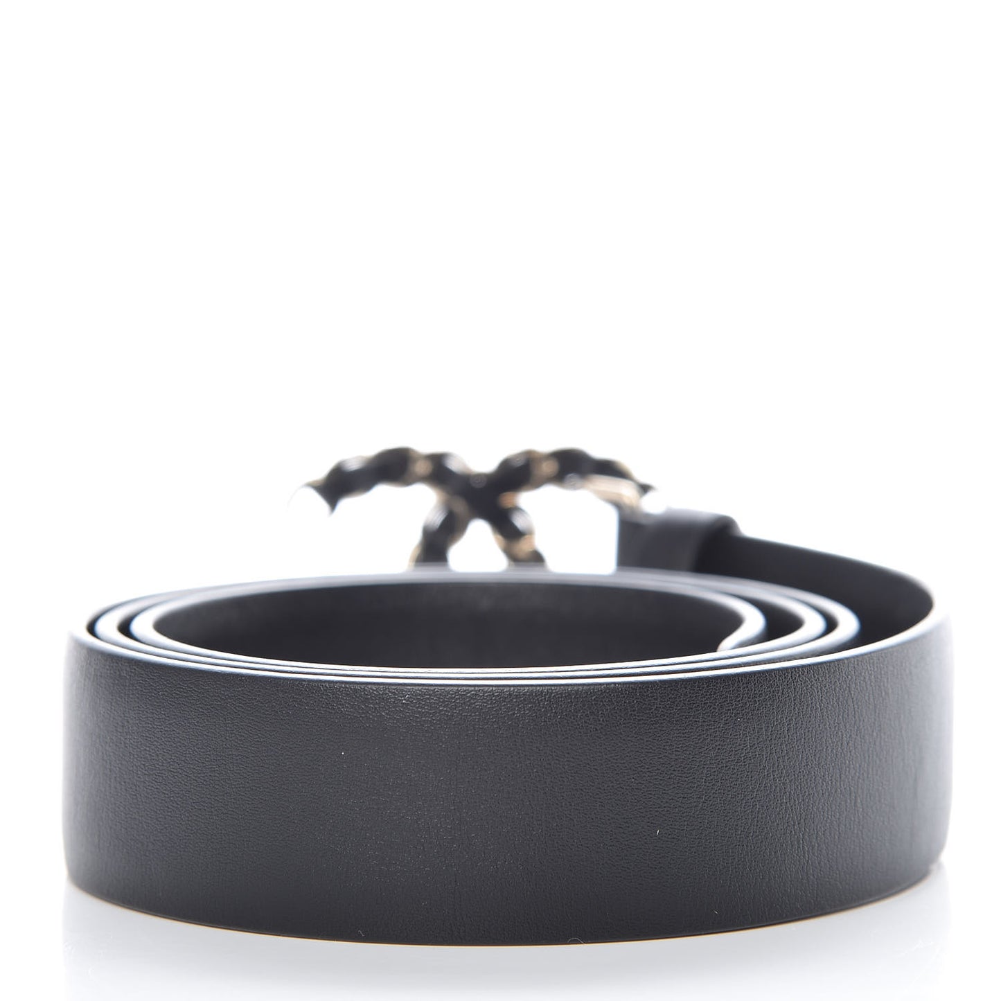 Calfskin CC Chain Belt 85 34 Black