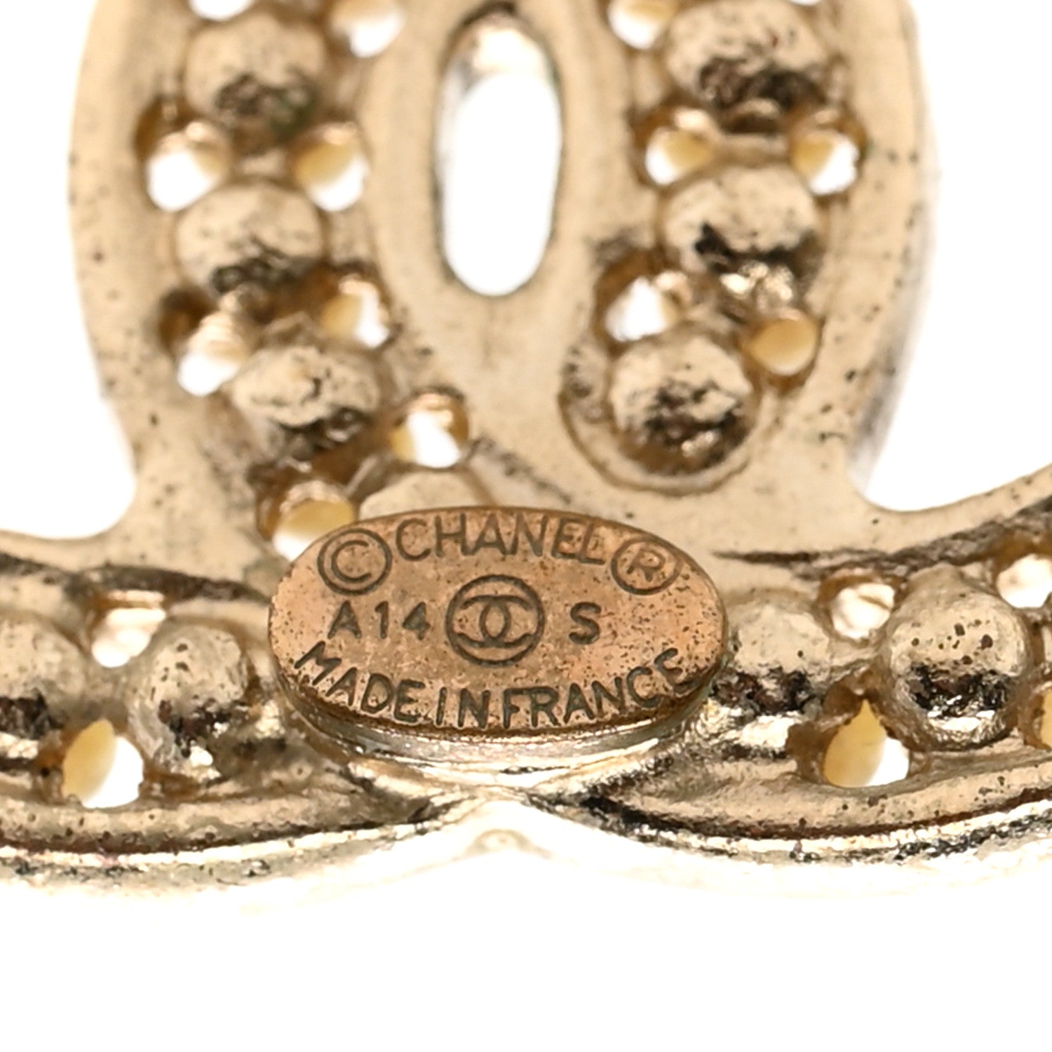 Chanel Metal Pearl CC Earrings Gold 4 of 5