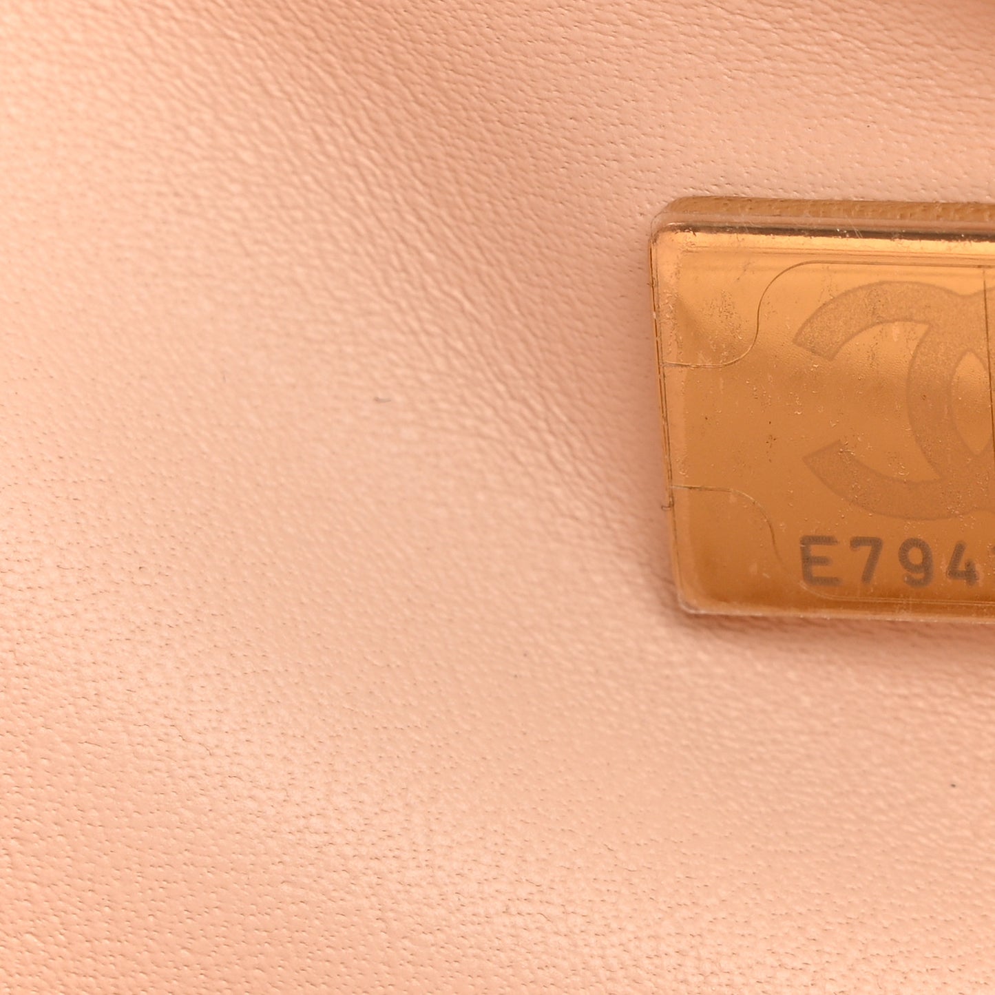 Lambskin Quilted Mini Rectangular Pearl Crush Flap Light Beige