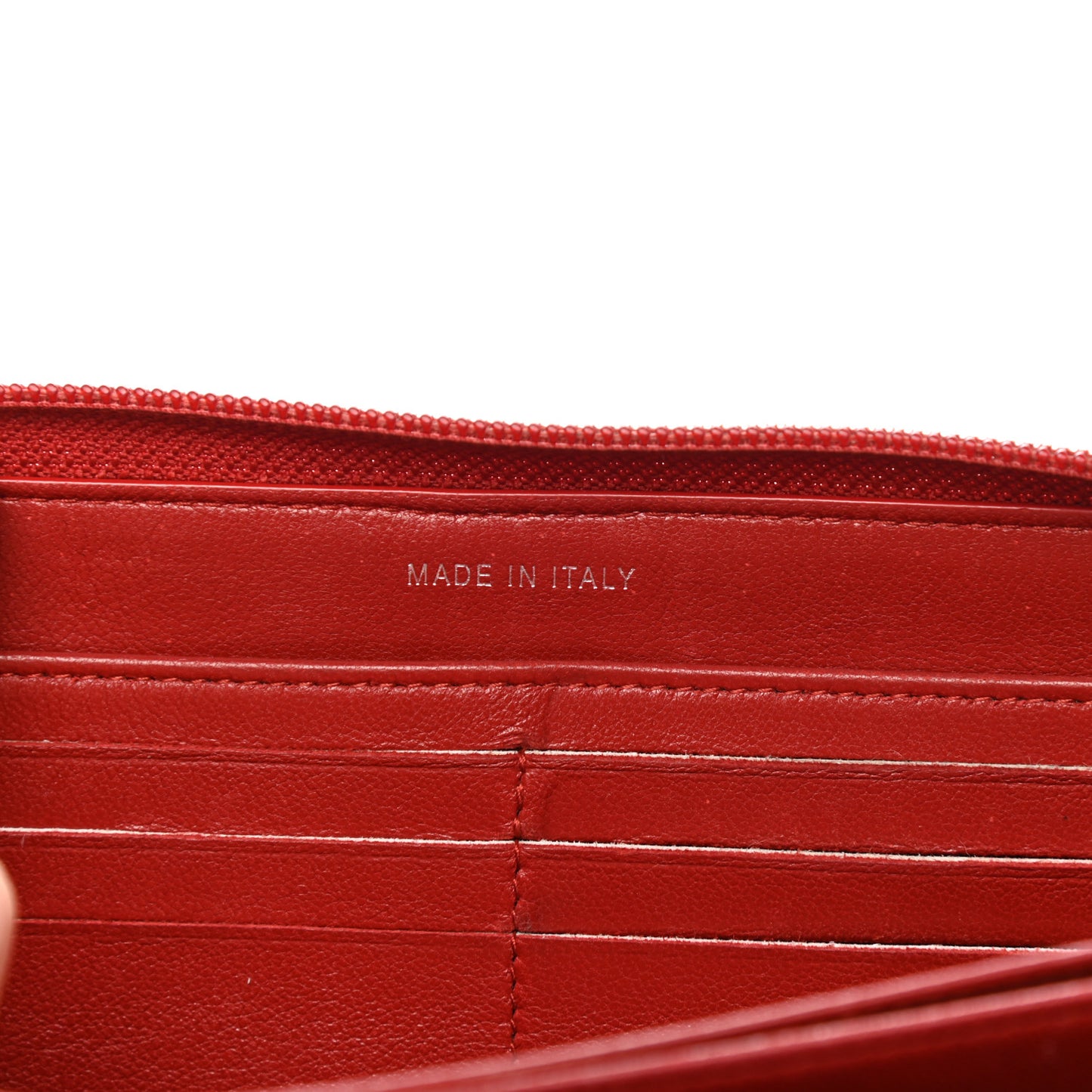 Caviar Quilted Large Boy Zip Around Wallet Red