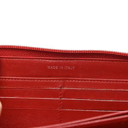 Chanel Caviar Quilted Large Boy Zip Around Wallet Red 7 of 13