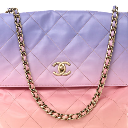 Chanel Shaded Calfskin CC Hobo Light Purple Pink Coral 8 of 10