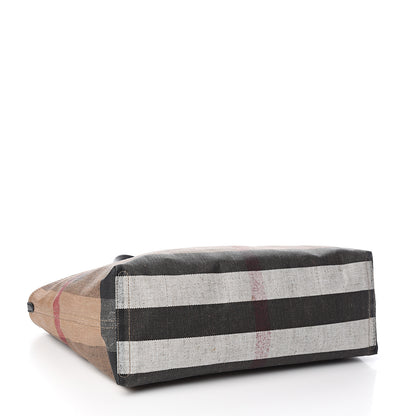 Burberry Coated Canvas Mega Check Medium Doodle Tote Black 3 of 14