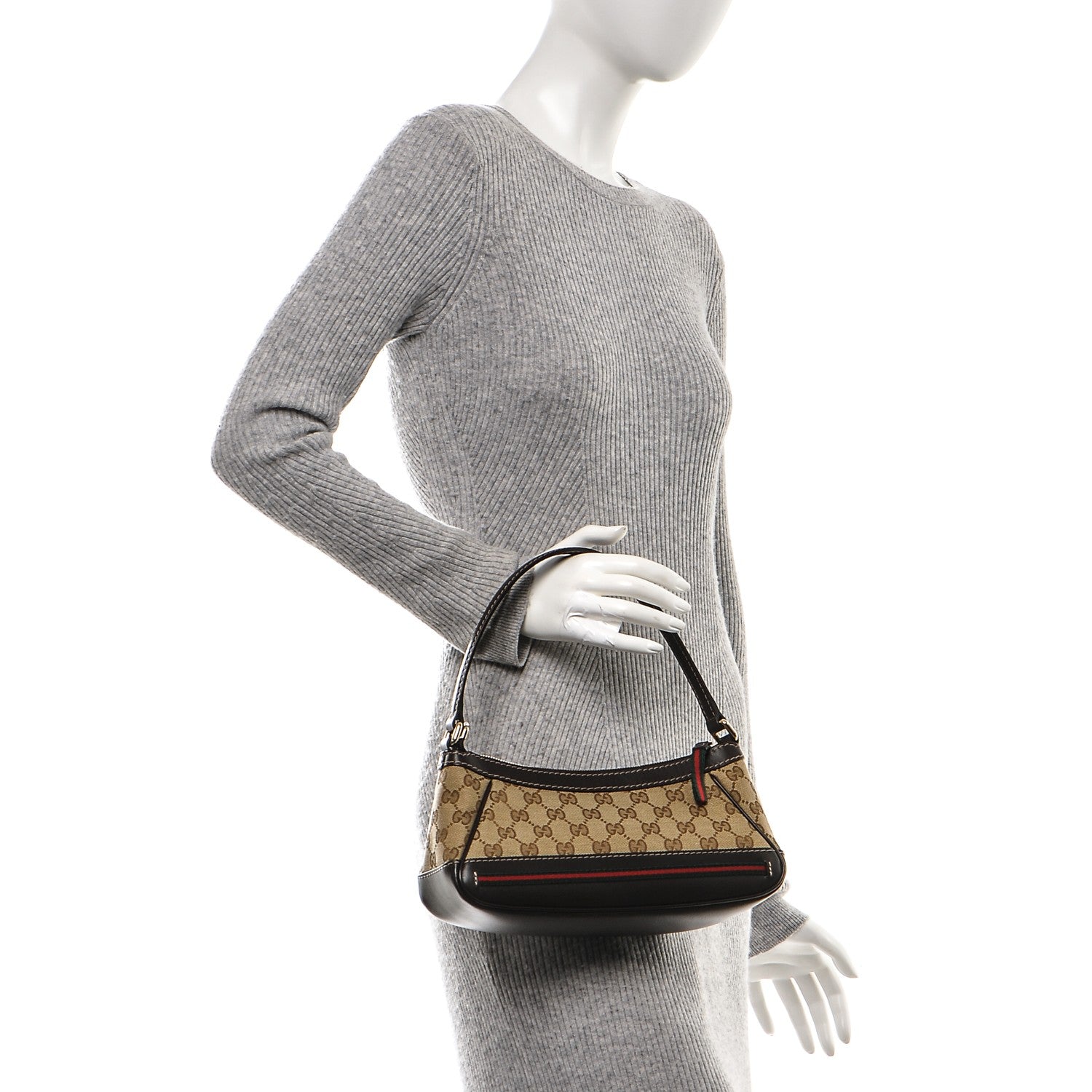Gucci Monogram Small Mayfair Shoulder Bag Dark Brown 2 of 4
