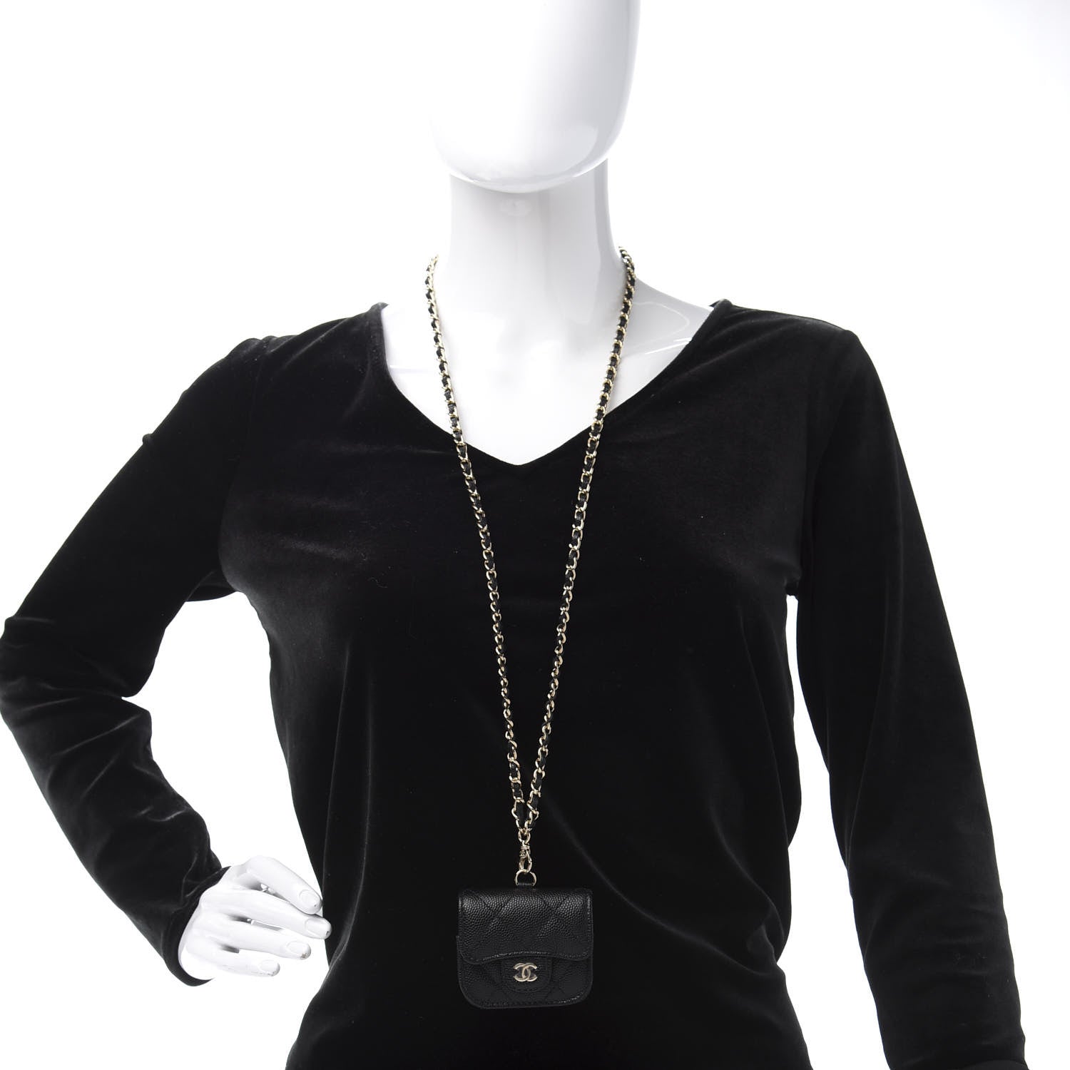 Chanel Caviar Quilted Airpods Pro Case Black 2 of 9