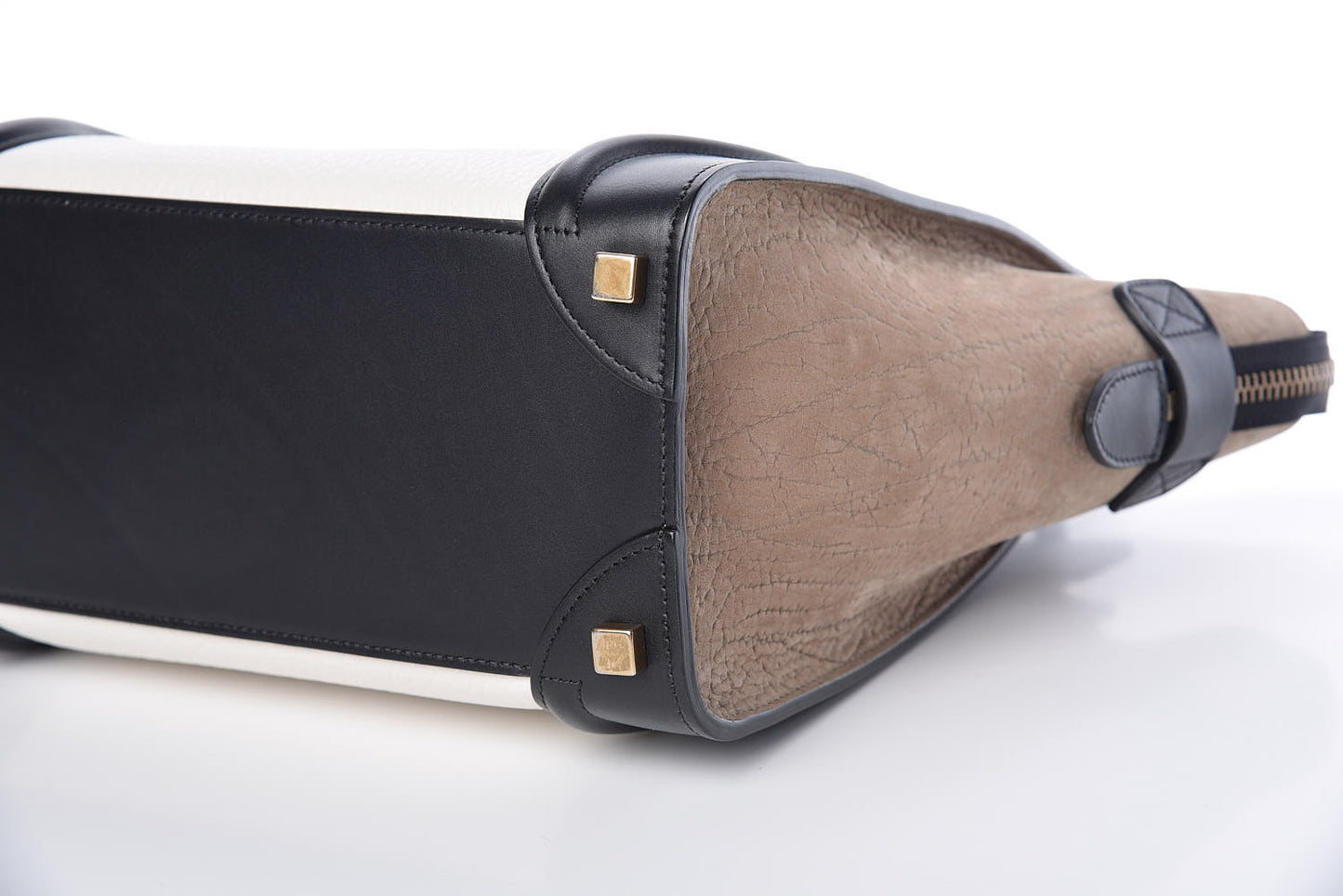 Bullhide Calfskin Grained Nubuck Micro Tri-Color Luggage Khaki