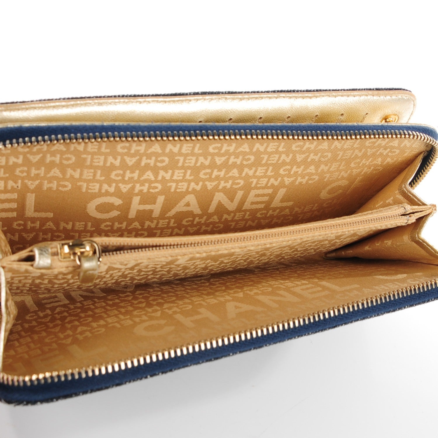 Chanel Denim CC Zip Around Wallet 5 of 9