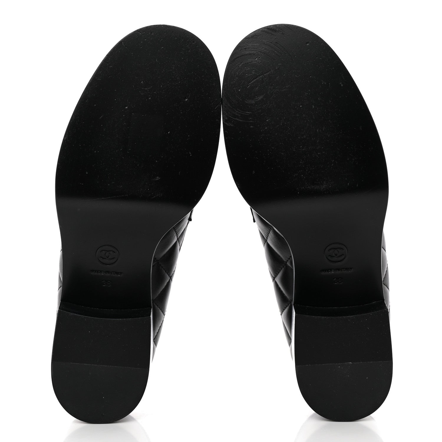 Chanel Lambskin Quilted CC Heart Loafers 38 Black 5 of 16