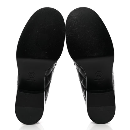 Chanel Lambskin Quilted CC Heart Loafers 38 Black 5 of 16