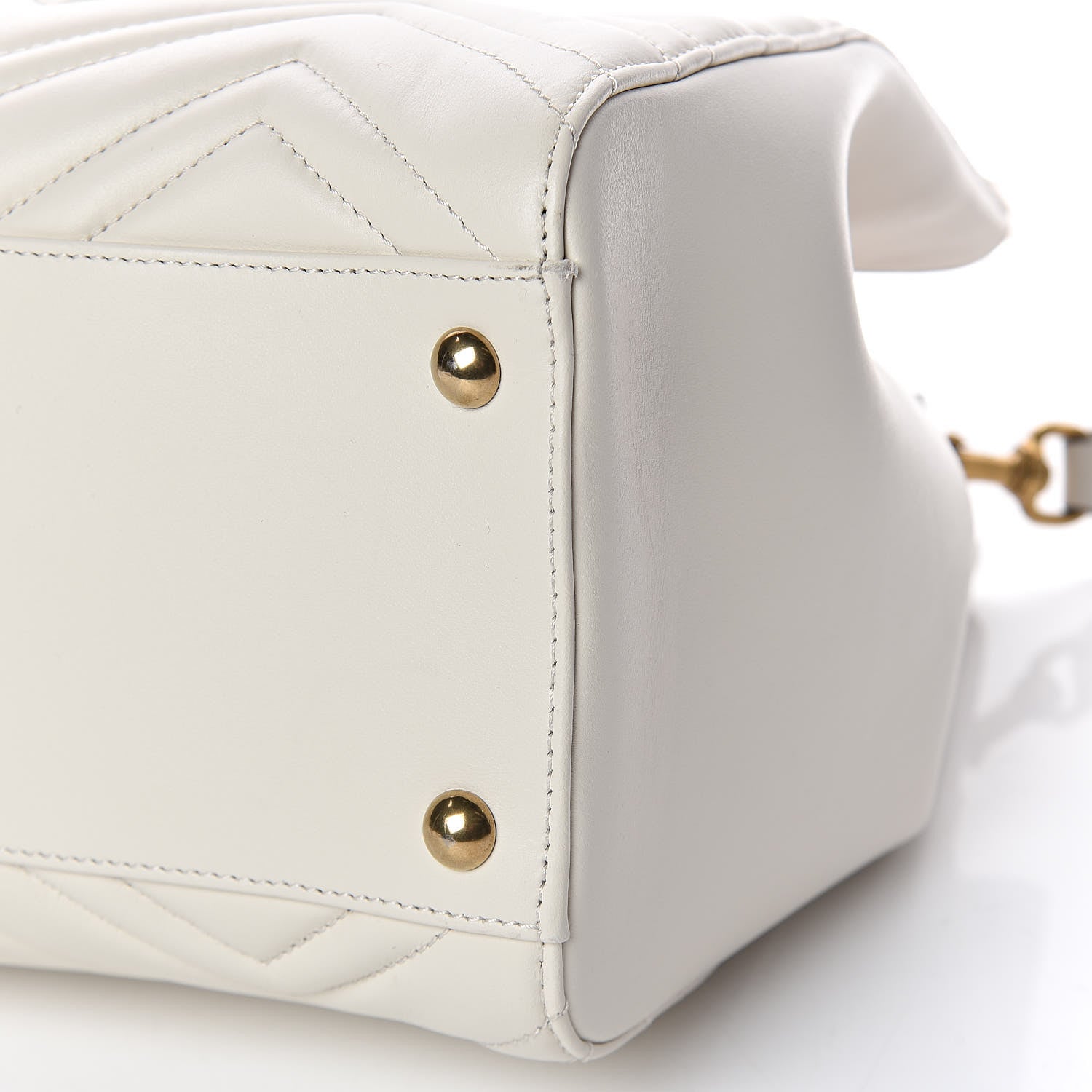 Gucci Calfskin Matelasse Medium GG Marmont Tote White 10 of 12