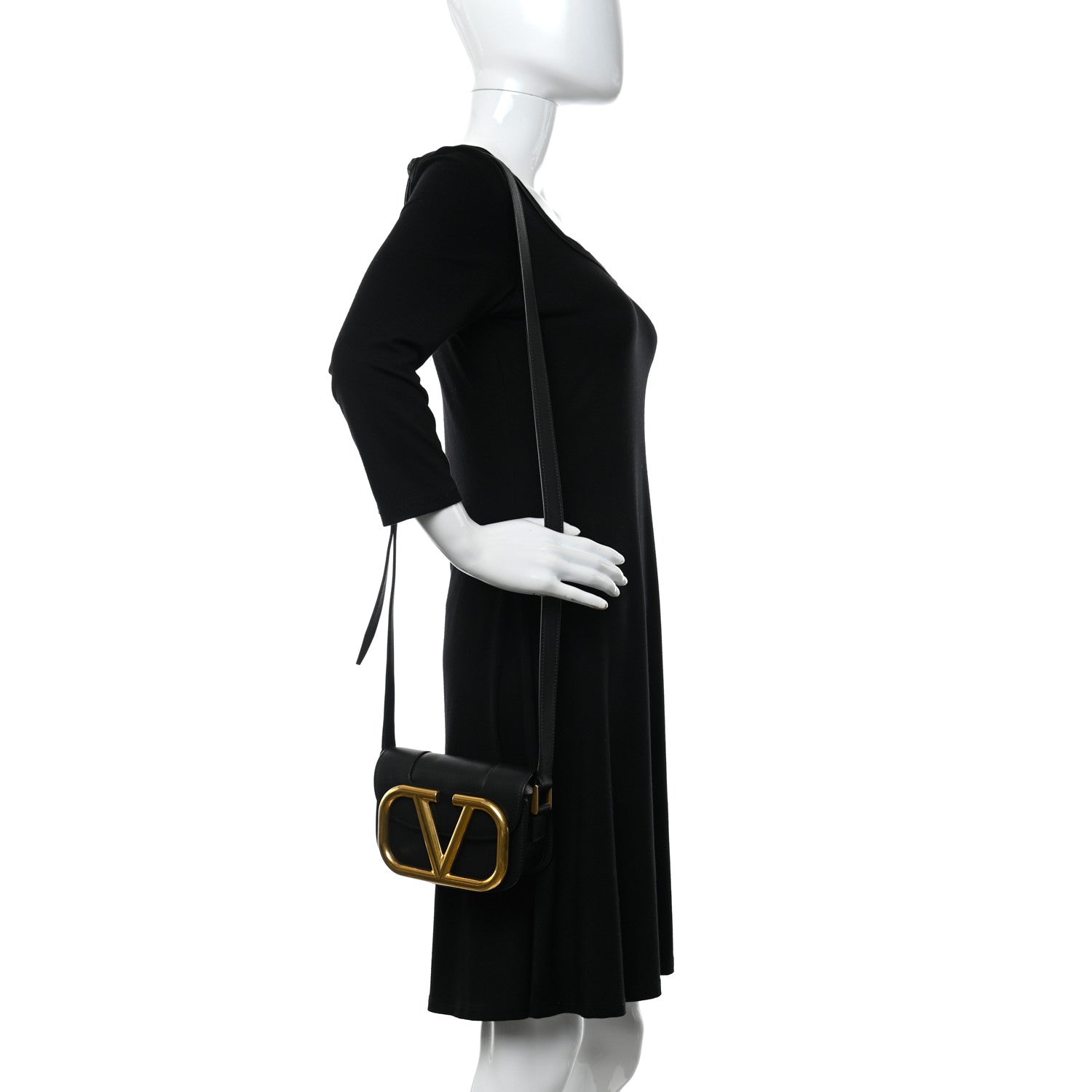 Valentino Garavani Calfskin Small Supervee Crossbody Bag Black 2 of 13
