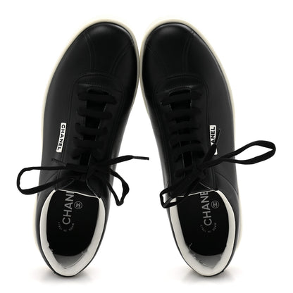 Chanel Calfskin CC Mens Sneakers 44 Black 2 of 9