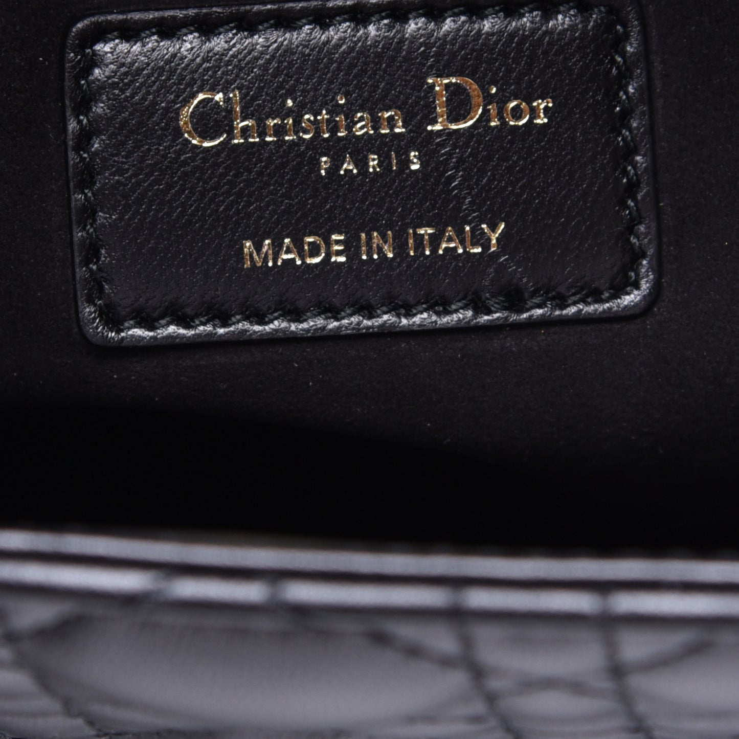 Lambskin Cannage Large Lady Dior Black