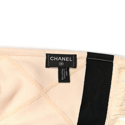 Chanel Terry Cotton CC Beach Tote Towel Beige Black 3 of 3