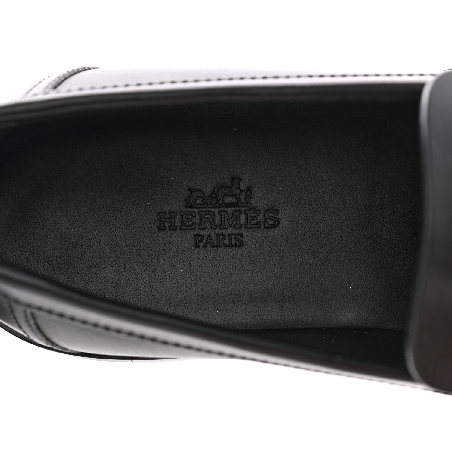 Hermes Calfskin Womens Hot Loafer 37 Black 7 of 15