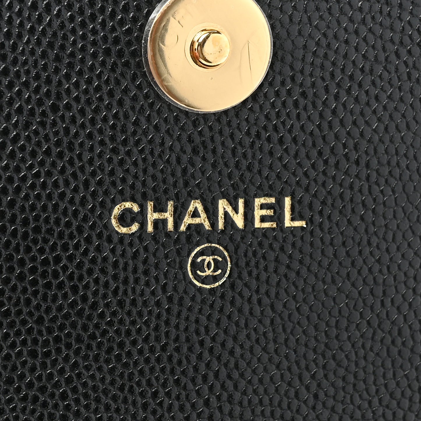 Caviar Quilted Pocket Twins Wallet On Chain WOC Black