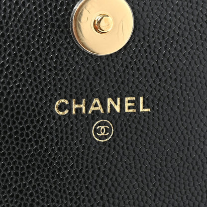 Chanel Caviar Quilted Pocket Twins Wallet On Chain WOC Black 10 of 17