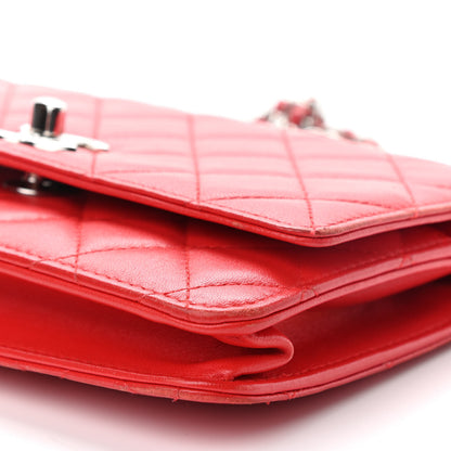 Chanel Lambskin Quilted Trendy CC Wallet On Chain WOC Red 5 of 12
