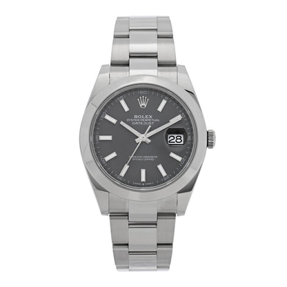 Rolex Stainless Steel 41mm Oyster Perpetual Datejust Watch Slate 126300 1 of 5