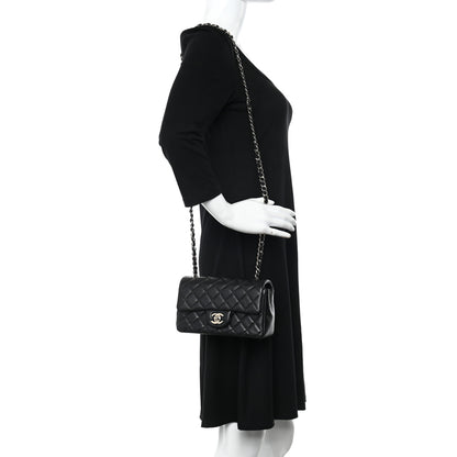 Chanel Lambskin Quilted Mini Rectangular Flap Black 2 of 11