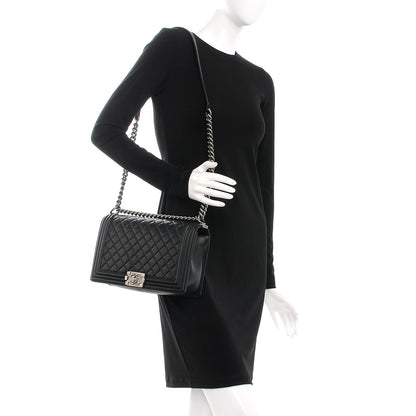 Chanel Calfskin Quilted New Medium Boy Flap Black 3 of 8