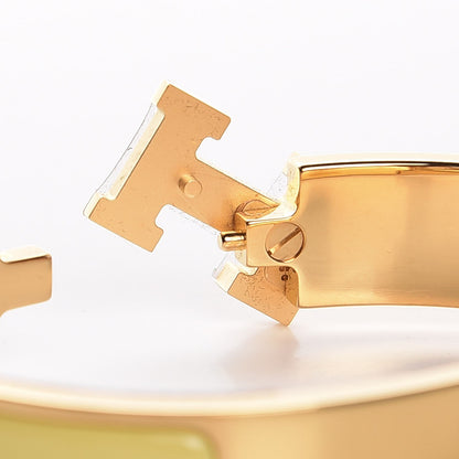 Hermes Enamel Narrow Clic Clac H Bracelet PM Jaune D'Or 4 of 6