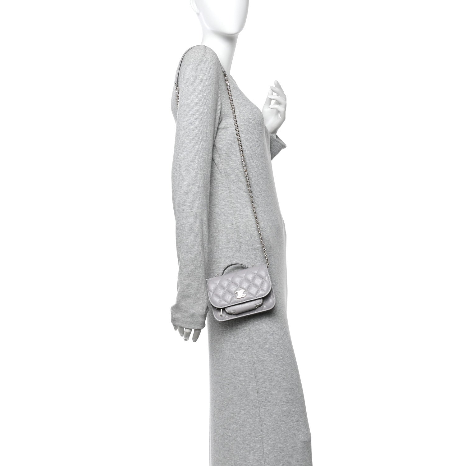 Chanel Caviar Quilted Mini Business Affinity Flap Grey 2 of 12