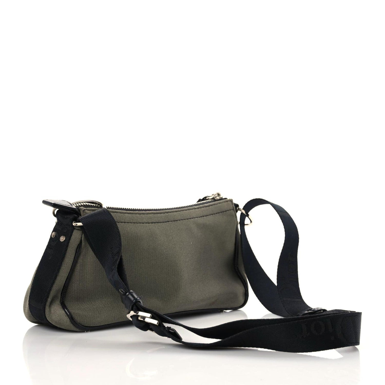 Christian Dior Silk Jersey Crystal Hardcore Shoulder Bag Grey Black 3 of 19