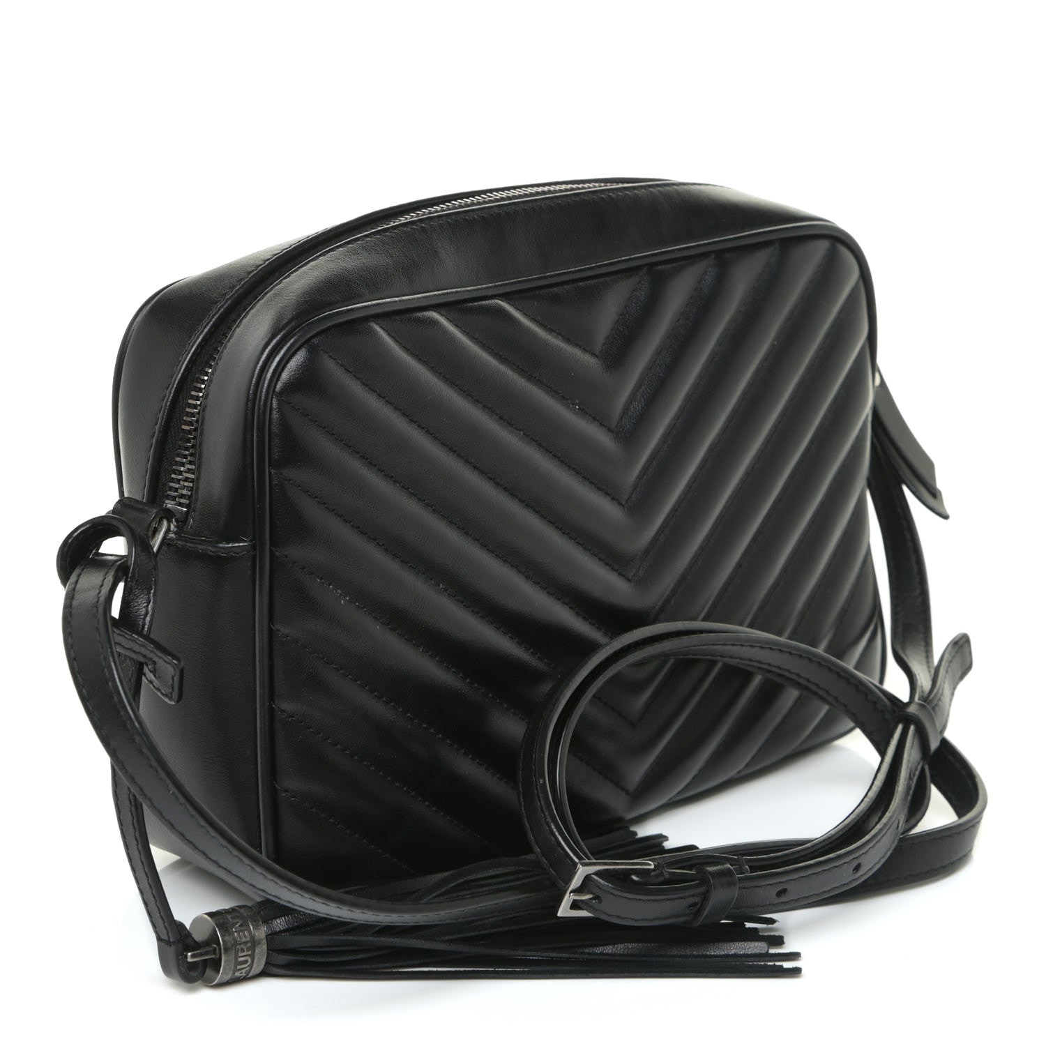 Saint Laurent Calfskin Matelasse Monogram Lou Camera Bag Asphalt 3 of 16