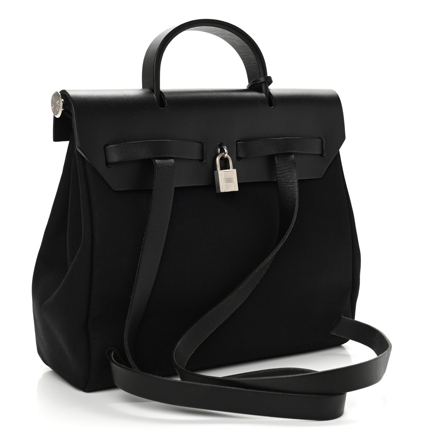 Toile Vache Calfskin Herbag 30 PM Backpack Black
