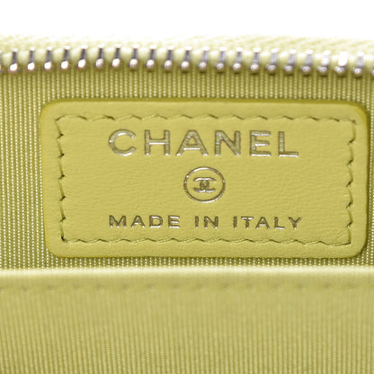 Chanel Lambskin Quilted Zip Card Holder Yellow 6 of 13