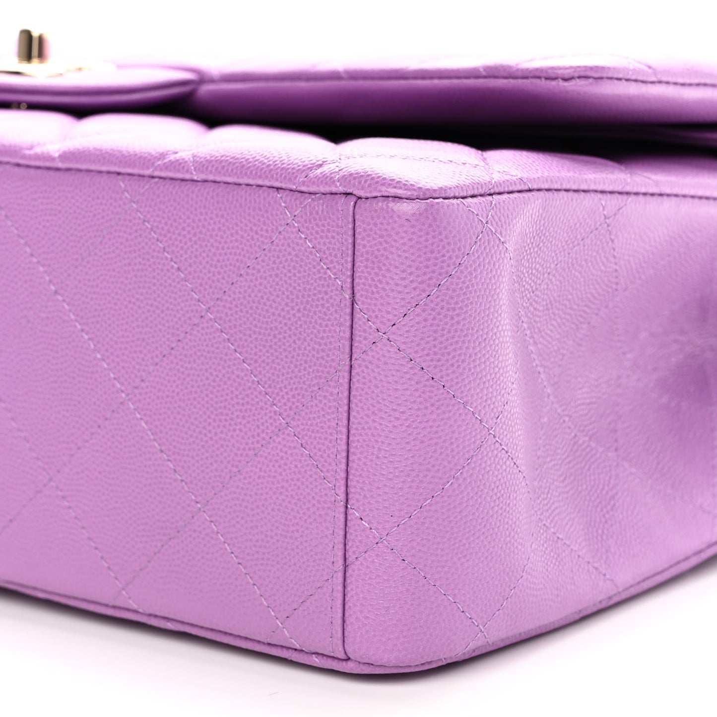 Caviar Quilted Maxi Double Flap Purple