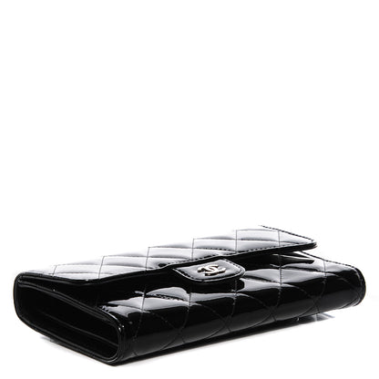 Chanel Patent Quilted Large Flap Wallet Black 4 of 8