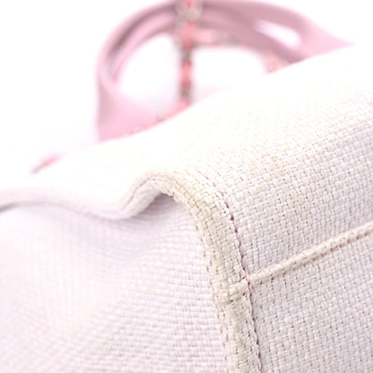 Chanel Woven Straw Raffia Medium Deauville Tote Pink 5 of 13