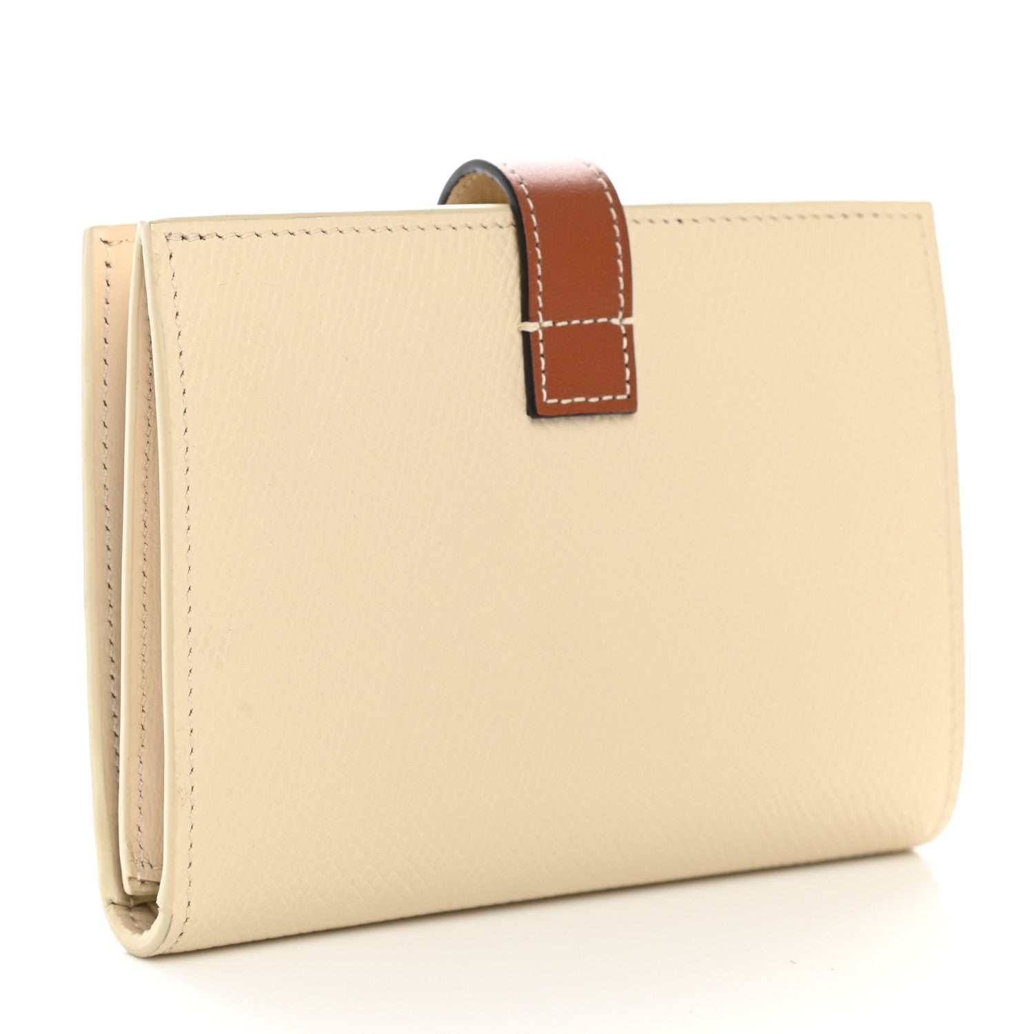 Celine Grained Calfskin Medium Multifunction Strap Wallet Ivory Tan 3 of 7