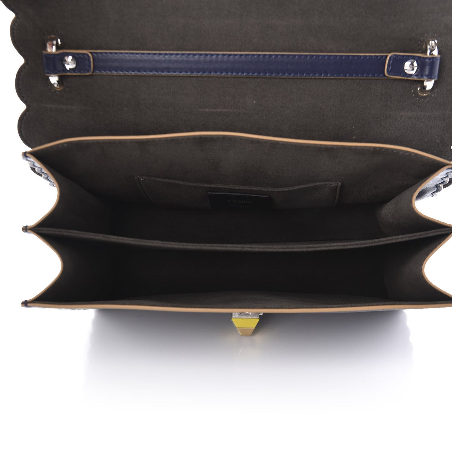 Vitello Liberty Scalloped Studded Kan I Shoulder Bag Blueberry