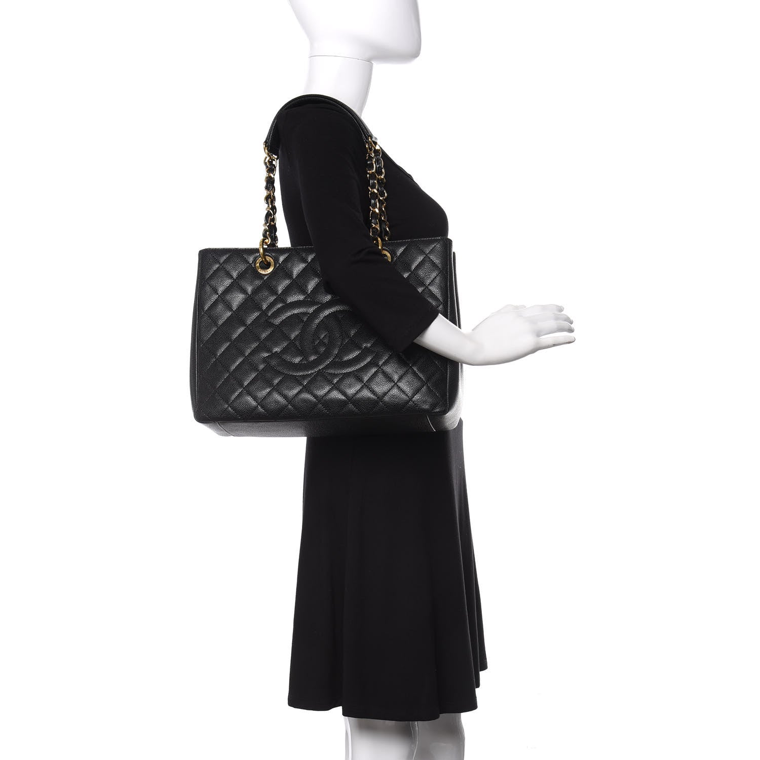 Chanel Caviar Quilted Grand Shopping Tote GST Black 2 of 11