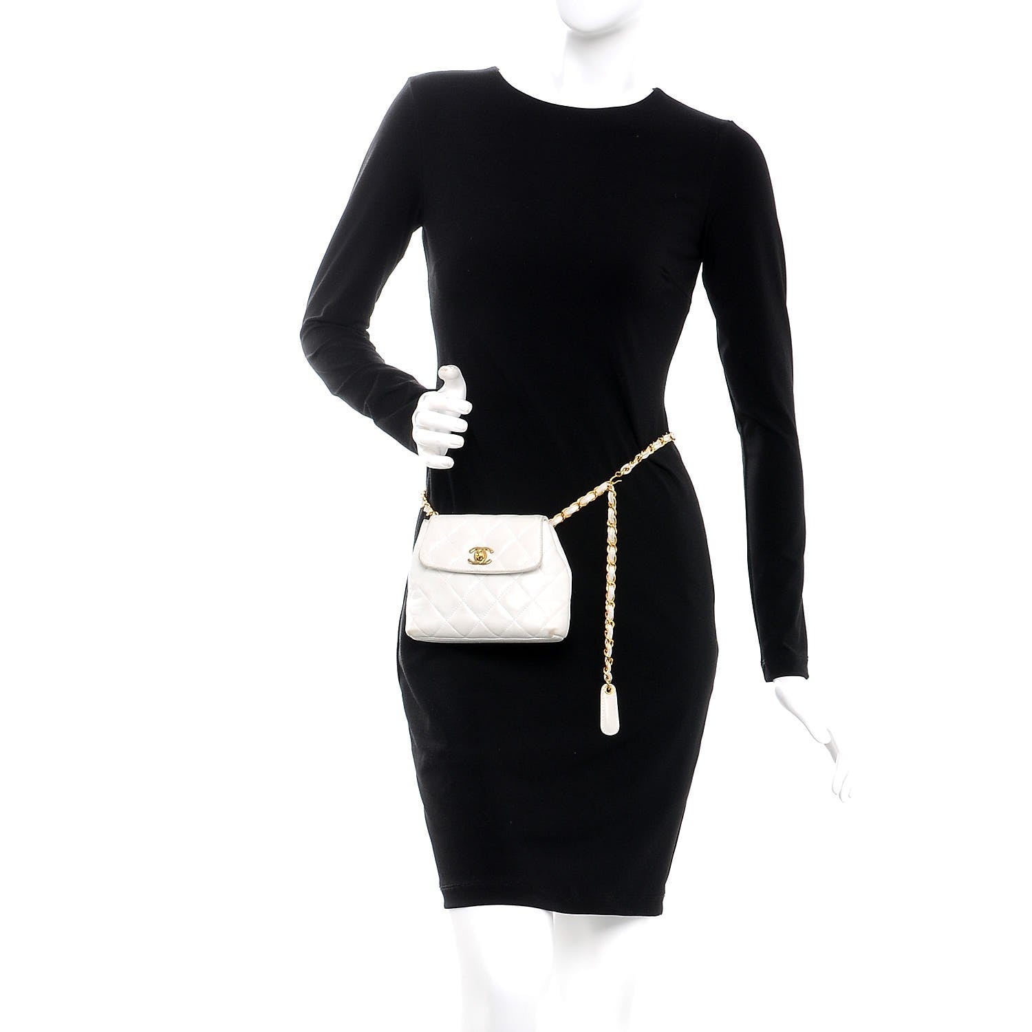 Chanel Lambskin Quilted Flap Waist Belt Bag White 2 of 20