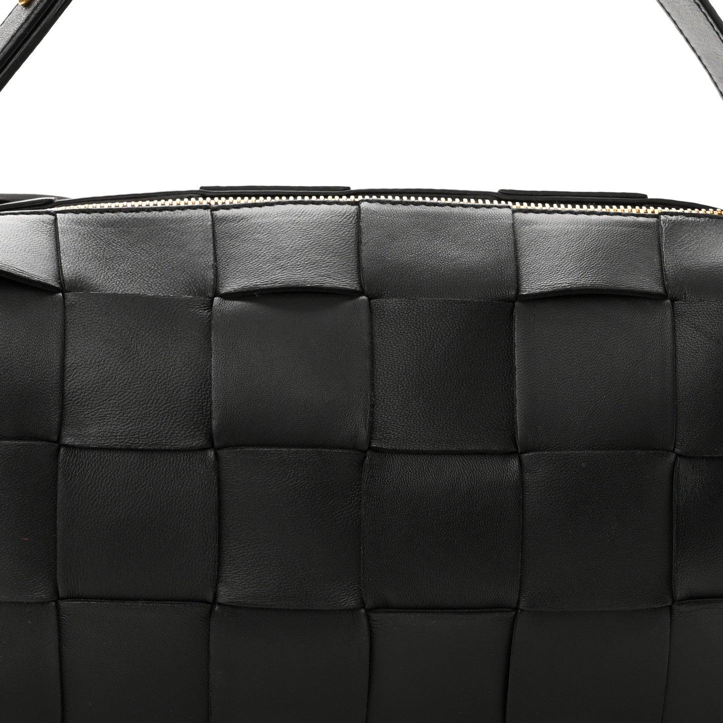 Lambskin Maxi Intrecciato Brick Cassette Bag Black