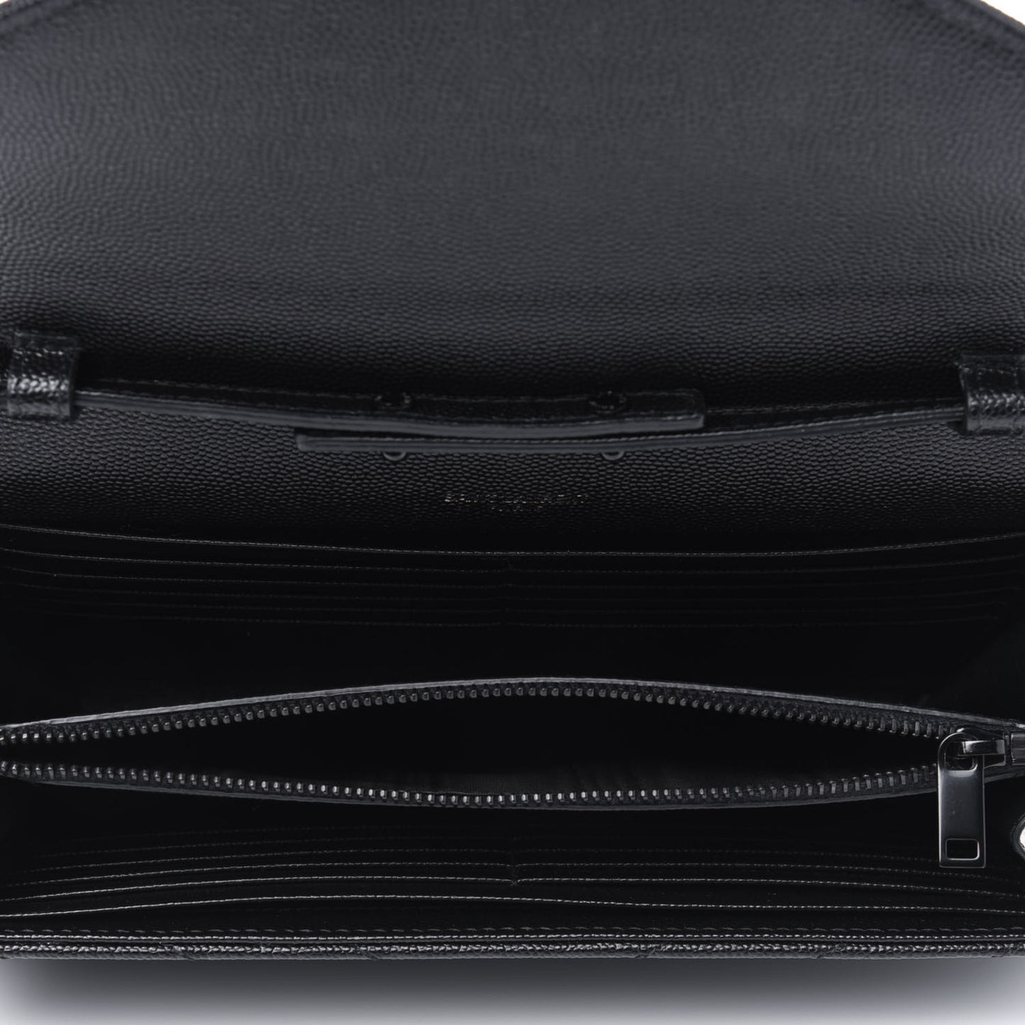 Grain De Poudre Matelasse Chevron Monogram Chain Wallet Black